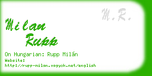 milan rupp business card