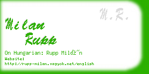 milan rupp business card